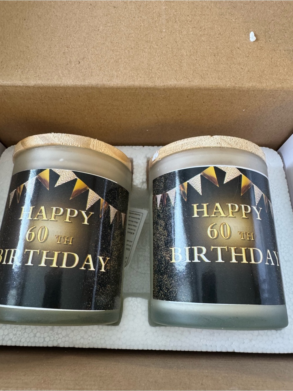 60th Birthday Black and Gold Candleo Set - Home Party Supplies